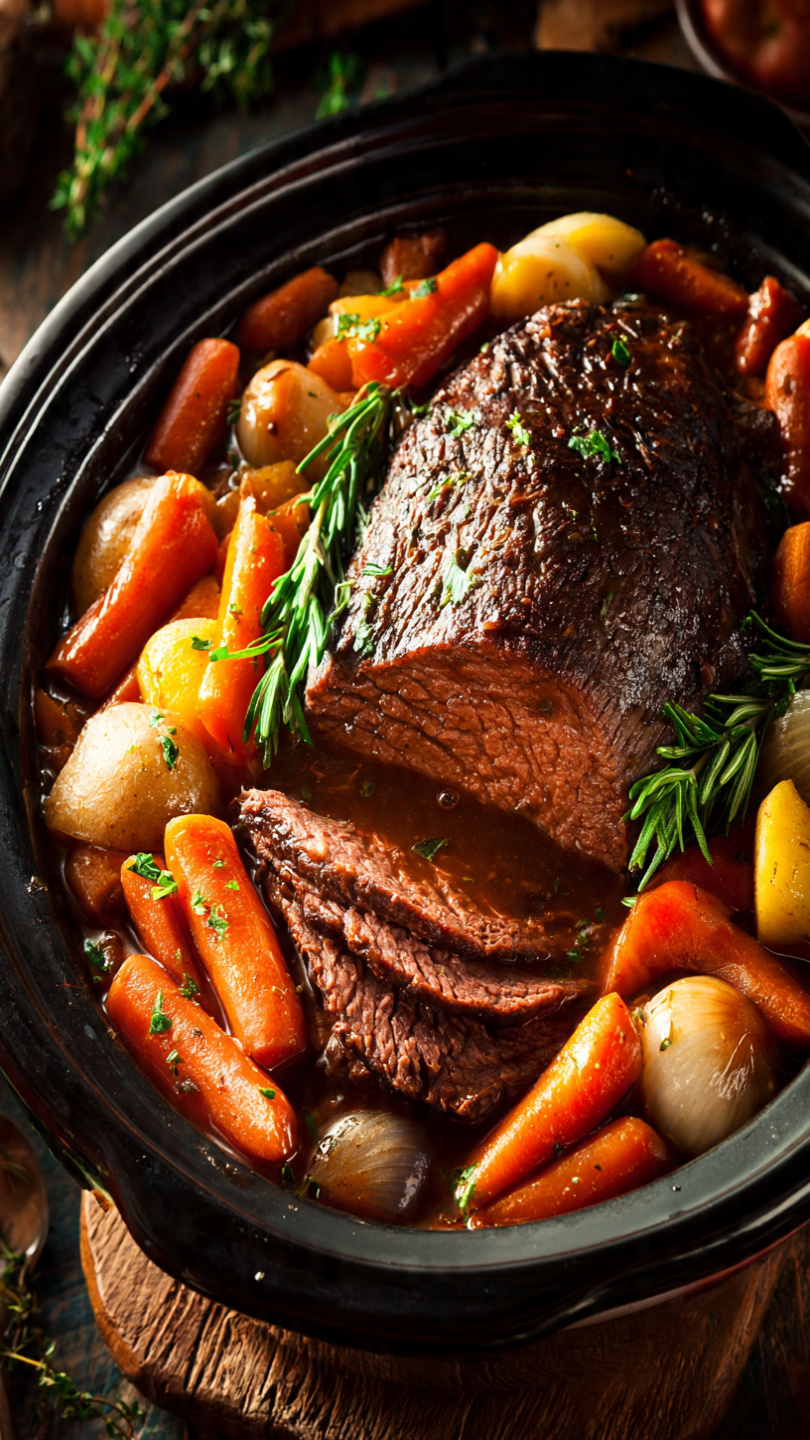 Crockpot Beef Loin Roast with Potatoes and Carrots