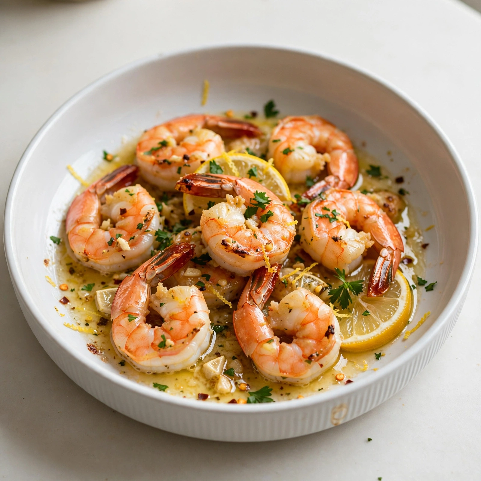 Baked Shrimp with Garlic Lemon Butter Sauce