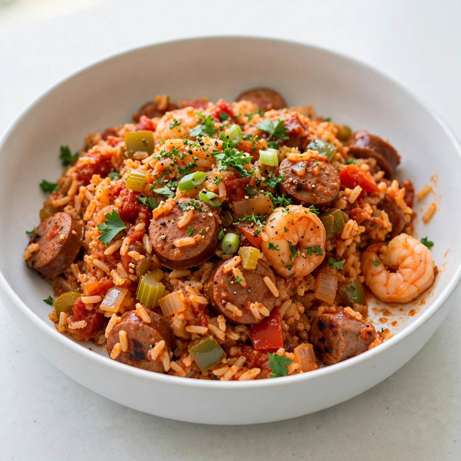 Creole Jambalaya with Shrimp, Chicken, and Sausage