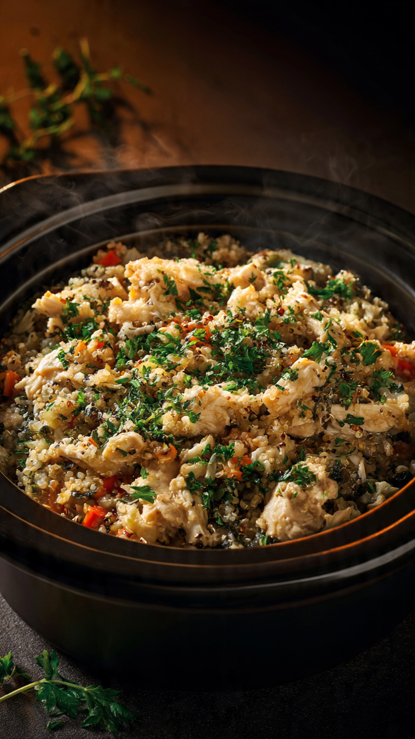 High Protein Crockpot Chicken Chili