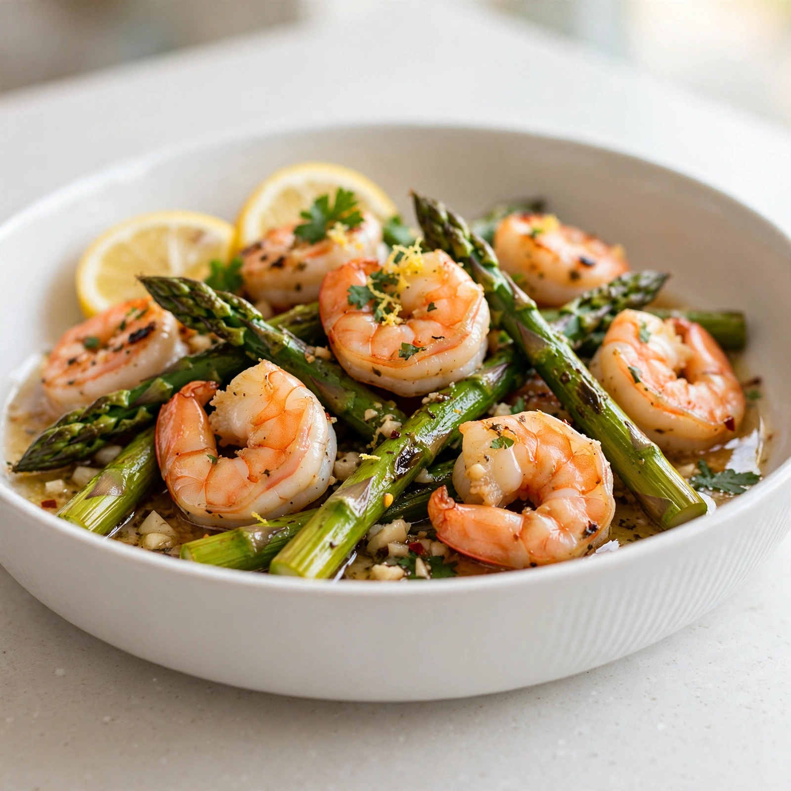 Lemon Garlic Shrimp and Asparagus