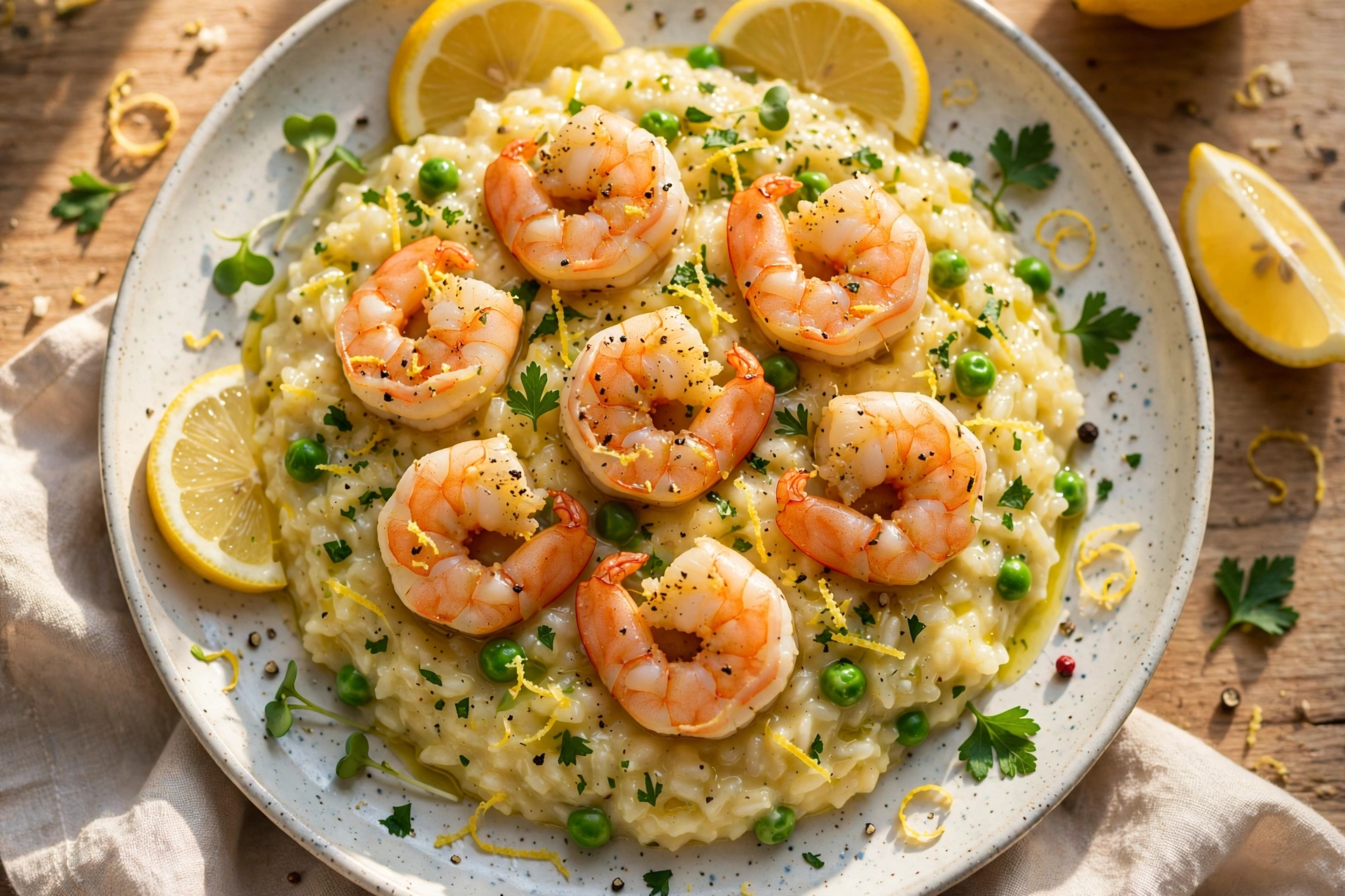 Lemon Risotto with Lemon Pepper Shrimp