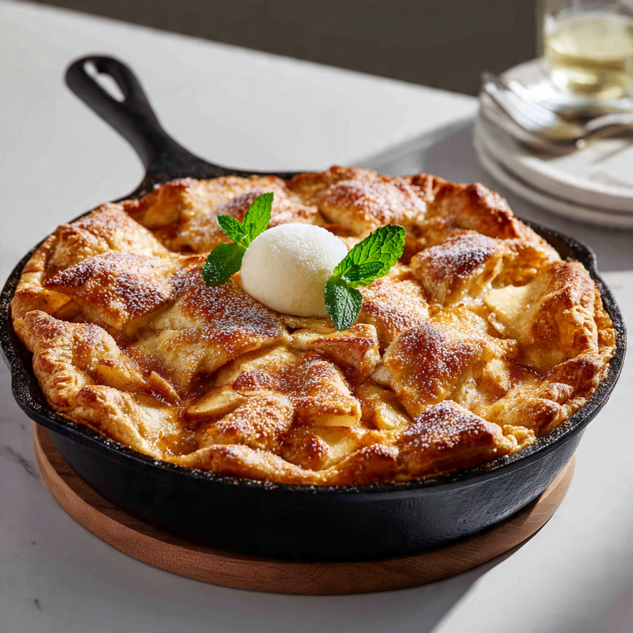 Rustic Skillet Apple Pie