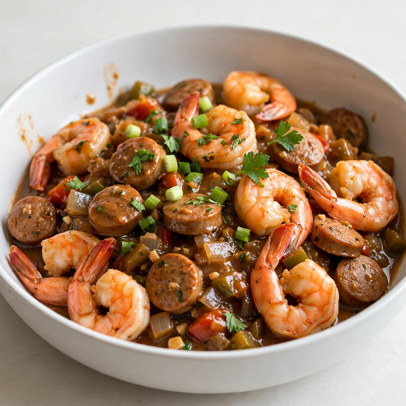 Smothered Shrimp and Sausage